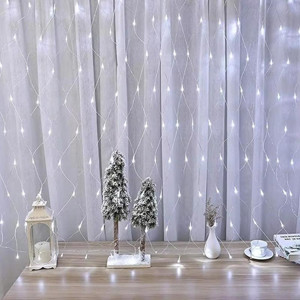 Obrazek Sieć / Kurtyna Ledowa (120 lampek LED) 1.5m x 1.5m, COLD WHITE / ZIMNY BIAŁY