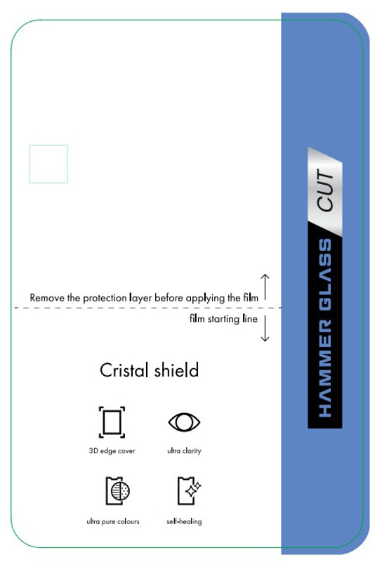 Obrazek HAMMER GLASS FOLIA CRISTAL SHIELD 50szt