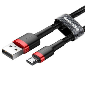 Obrazek KABEL BASEUS CAFULE USB/MICRO USB 2.4A 1M RED/BLACK