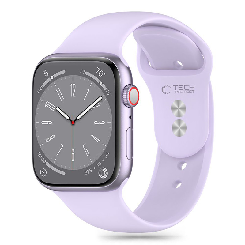 Obrazek TECH-PROTECT OPASKA SILICONE APPLE WATCH 4/5/6/7/8/9/SE (38/40/41mm) PURPLE