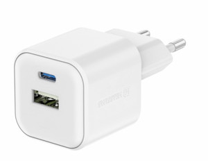 Obrazek Ładowarka sieciowa SWISSTEN GaN 1xUSB-C PD 35W 1xUSB 27W QC WHITE