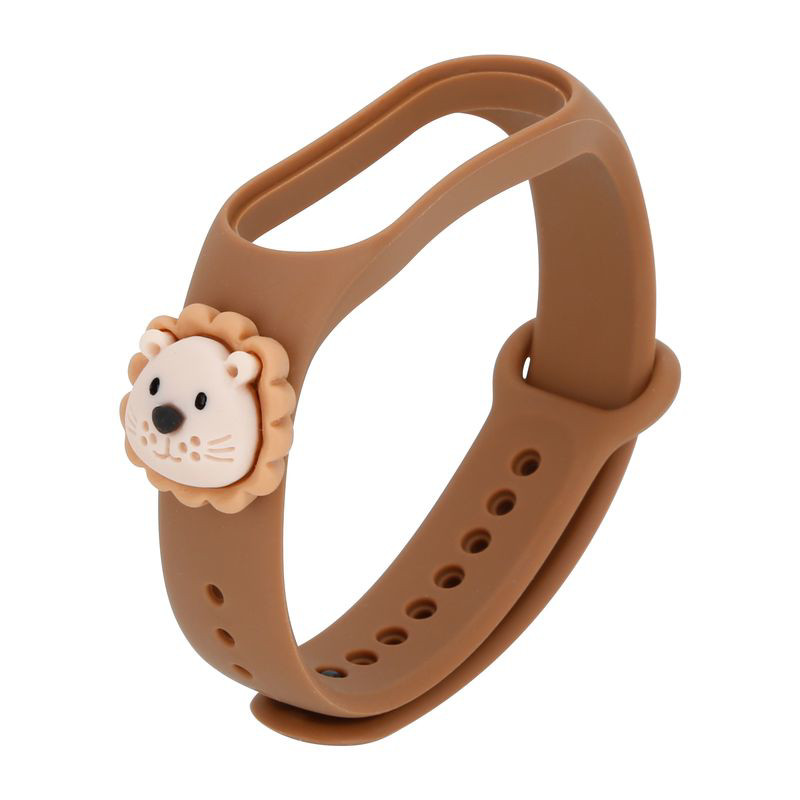 Obrazek Opaska dziecięca Smart Band M5/M6/M7 BROWN LION / BRĄZOWY LEW