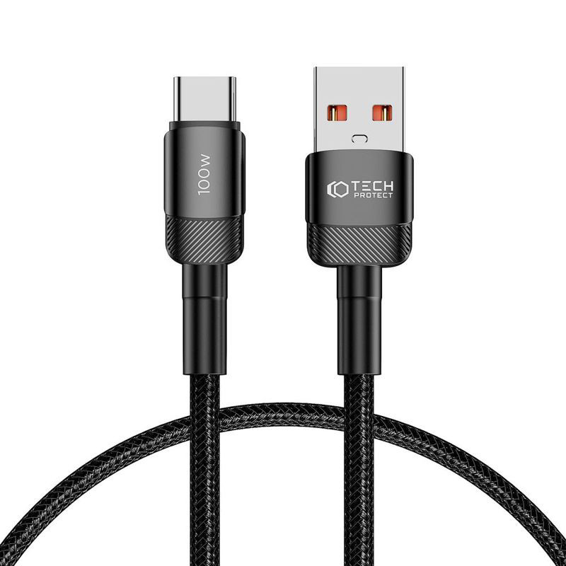 Obrazek TECH-PROTECT KABEL EVO ULTRABOOST USB/ USB-C 100W 5A 50CM BLACK