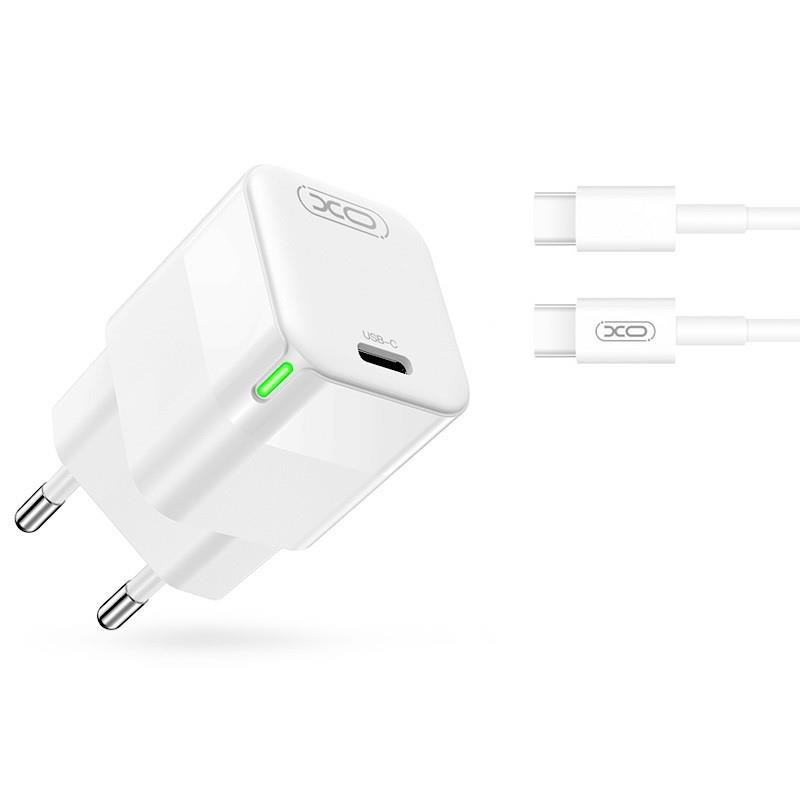 Obrazek XO ładowarka sieciowa CE06 PD 30W BIAŁA + KABEL USB-C/USB-C