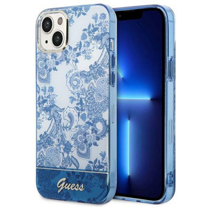 Obrazek GUESS IPHONE 14 PLUS PORCELAIN COLLECTION GUHCP14MHGPLHB NIEBIESKI/BLUE