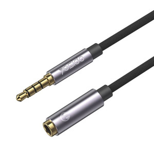 Obrazek Yesido Kabel Audio YAU26 3.5mm Aux Male - 3.5mm Aux Female, 1m, BLACK / CZARNY