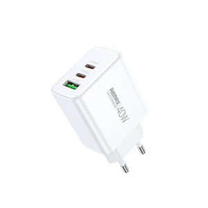 Obrazek Ładowarka sieciowa REMAX KIDDY SERIES 40W RP-U123 1xUSB/2xUSB-C WHITE