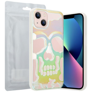 Obrazek ETUI SKULL IPHONE 13 HOLO WHITE / BIAŁY