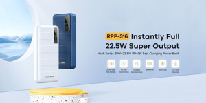 Obrazek POWERBANK REMAX NOAH SERIES 20000mAh RPP-316 PD 20W+ QC 22,5W BLUE