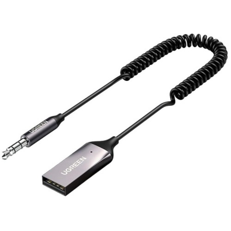 Obrazek Ugreen odbiornik dźwięku Bluetooth 5.3 kabel USB adapter audio AUX jack czarny