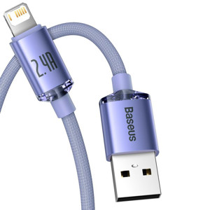 Obrazek KABEL BASEUS USB/LIGHTNING CRYSTAL SHINE 2.4A 2M FIOLET/PURPLE