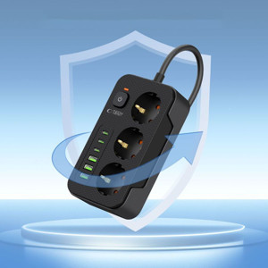 Obrazek TECH-PROTECT PRZEDŁUŻACZ POWER SOCKET PC3X6 3xUSB/3xUSB-C 200M BLACK