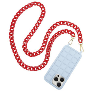 Obrazek Uniwersalna smycz do telefonu / na ramię Chain-09, RED / CZERWONY