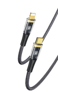 Obrazek Yesido Kabel CA101 PD 20W Type-C/Lightning 1.2m PVC 3A, BLACK / CZARNY