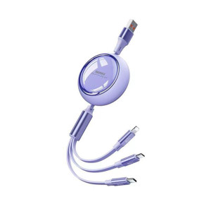 Obrazek KABEL REMAX LINON SERIES 66W 3w1 USB-C/MICRO/LIGHTNING RC-C029 PURPLE