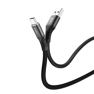 Obrazek KABEL T-PHOX JAGGER TYPE-C BLACK 2M 2.4A