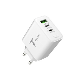 Obrazek Ładowarka sieciowa T-PHOX FLEXI 40W 2xUSB-C/USB WHITE