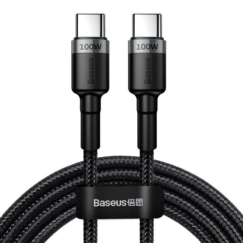 Obrazek KABEL BASEUS CAFULE USB-C/USB-C QC 3.0 PD 2.0 100W 5A 2M GREY/BLACK