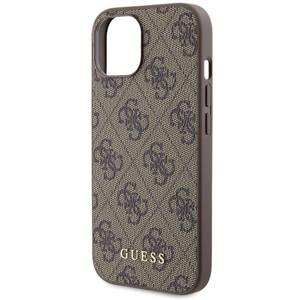 Obrazek GUESS IPHONE 15 METAL GOLD LOGO GUHCP15SG4GFBR BRĄZOWY/BROWN