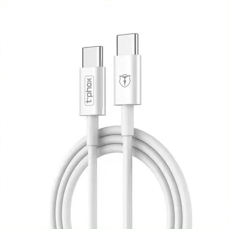 Obrazek KABEL T-PHOX GLARY LITE SERIES 3A 1M USB-C/USB-C WHITE