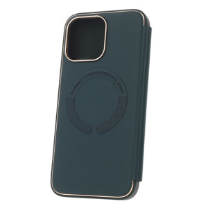 Obrazek Etui Smart Gold Frame Mag do iPhone 13 Pro 6,1 ciemnozielony