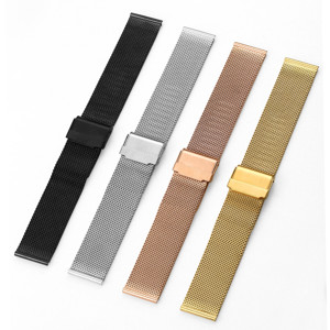 Obrazek Regulowany pasek ze stali nierdzewnej do zegarka/smartwatch 20mm, GOLD/ZŁOTY