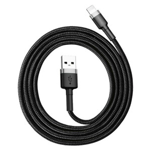 Obrazek KABEL BASEUS CAFULE USB/LIGHTNING 2,4A 1M GREY/BLACK