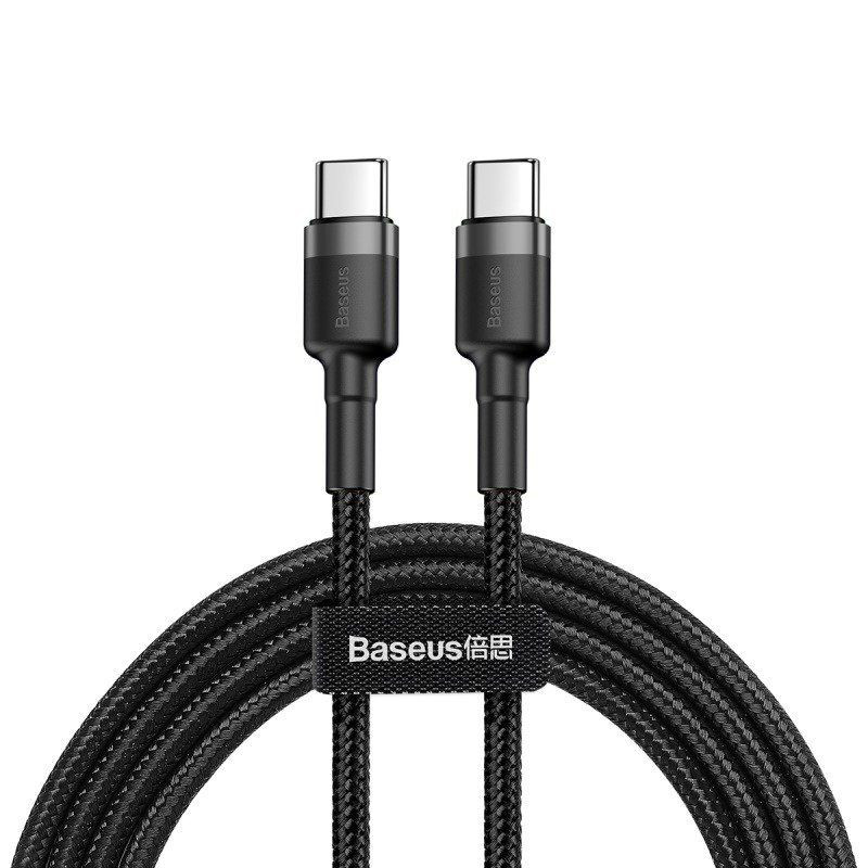 Obrazek KABEL BASEUS CAFULE PD 60W TYPE-C/C QC 3.0 1M GREY/BLACK