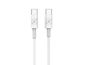 Obrazek KABEL MX SHOCK 20W PD Type-C - Type-C WHITE/BIAŁY