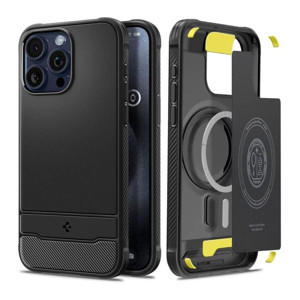 Obrazek SPIGEN RUGGED ARMOR MAGFIT IPHONE 15 PRO MATTE BLACK