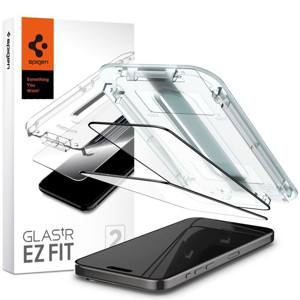 Obrazek SPIGEN GLAS.TR EZ FIT FC IPHONE 15 PRO MAX 2-PACK BLACK + ADAPTER