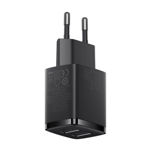 Obrazek Ładowarka sieciowa BASEUS COMPACT QC 2xUSB 10,5W BLACK