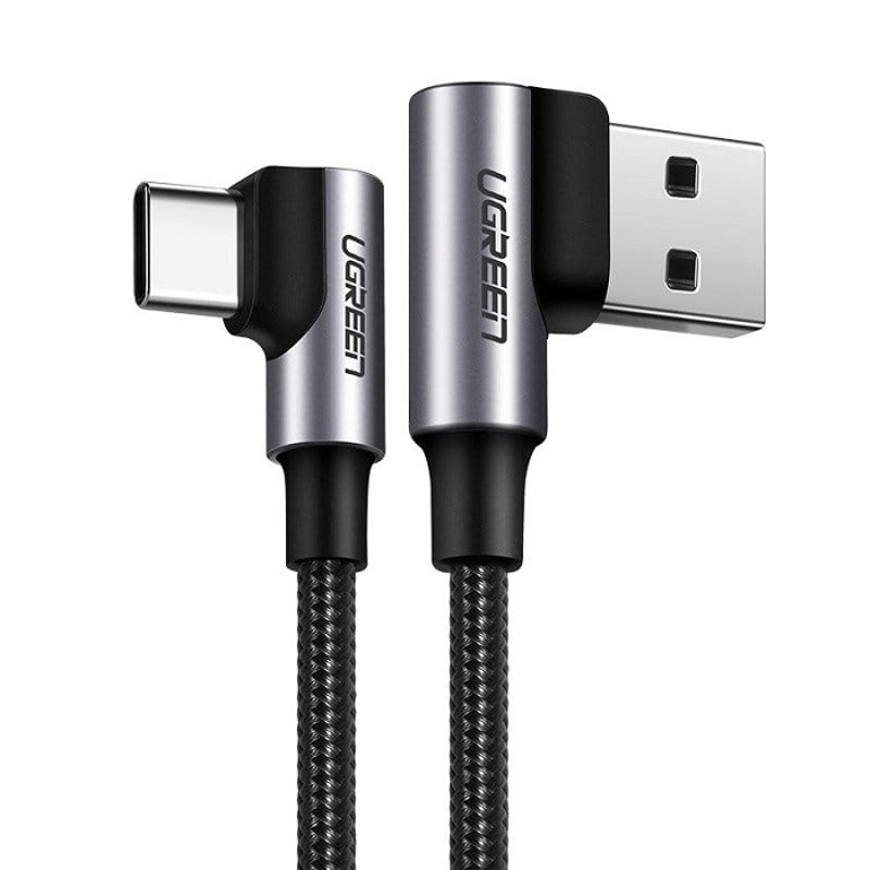 Obrazek Ugreen kątowy kabel przewód USB- USB Typ C Quick Charge 3.0 QC3.0 3 A 0,5m