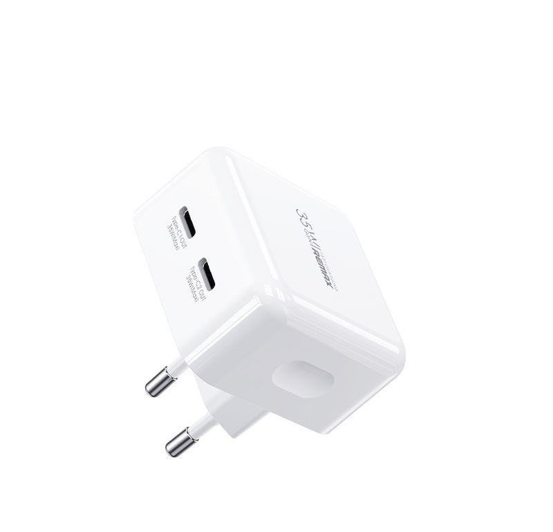 Obrazek Ładowarka sieciowa REMAX FIYEO SERIES 35W RP-U87 2xUSB-C PD QC WHITE