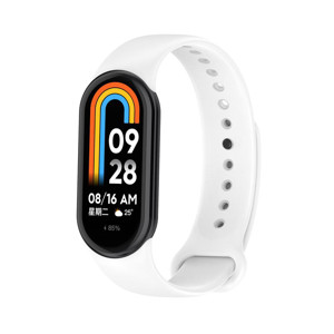 Obrazek Pasek Silikonowy Mi Band 8 / M8 (2), WHITE / BIAŁY