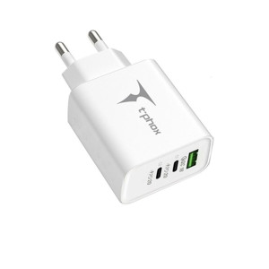 Obrazek Ładowarka sieciowa T-PHOX FLEXI 40W 2xUSB-C/USB WHITE