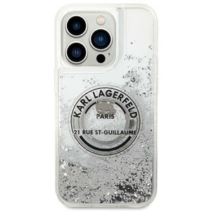 Obrazek KARL LAGERFELD IPHONE 14 PRO MAX LIQUID GLITTER RSG KLHCP14XLCRSGRS SILVER