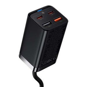 Obrazek Ładowarka sieciowa BASEUS GaN3 PRO 2xUSB-C+2xUSB 65W BLACK