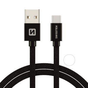 Obrazek KABEL SWISSTEN TEXTILE USB/USB-C 3A 3M BLACK