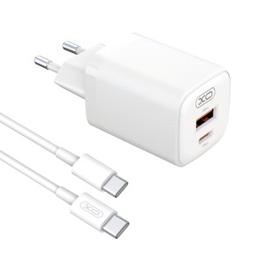 Obrazek XO ładowarka sieciowa L96 PD 30W QC 3.0 18W 1xUSB 1xUSB-C BIAŁA Kabel USB-C