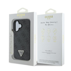 Obrazek GUESS IPHONE 16 TRIANGLE STRASS GUHCP16SP4TDPK CZARNY MAGSAFE