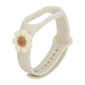 Obrazek Opaska dziecięca Smart Band M5/M6/M7 WHITE FLOWER / BIAŁY KWIAT