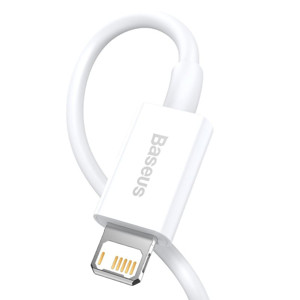 Obrazek KABEL BASEUS SUPERIOR USB/LIGHTNING 2.4A 0.25M BIAŁY/WHITE