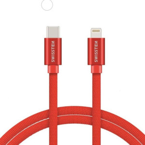 Obrazek KABEL SWISSTEN TYPE-C/LIGHTNIG 3A 1,2M RED