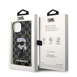 Obrazek KARL LAGERFELD IPHONE 15 MONOGRAM IKONIK KLHCP15SHNKMKLK CZARNY/BLACK