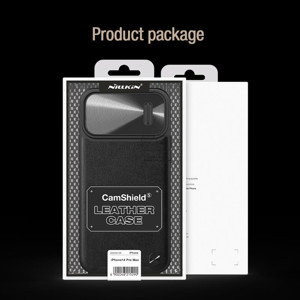 Obrazek NILLKIN CAMSHIELD LEATHER S IPHONE 14 PRO MAX, BLACK / CZARNY