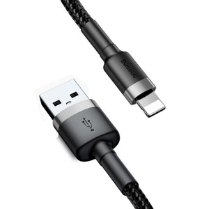 Obrazek KABEL BASEUS CAFULE USB/LIGHTNING 2,4A 1M GREY/BLACK