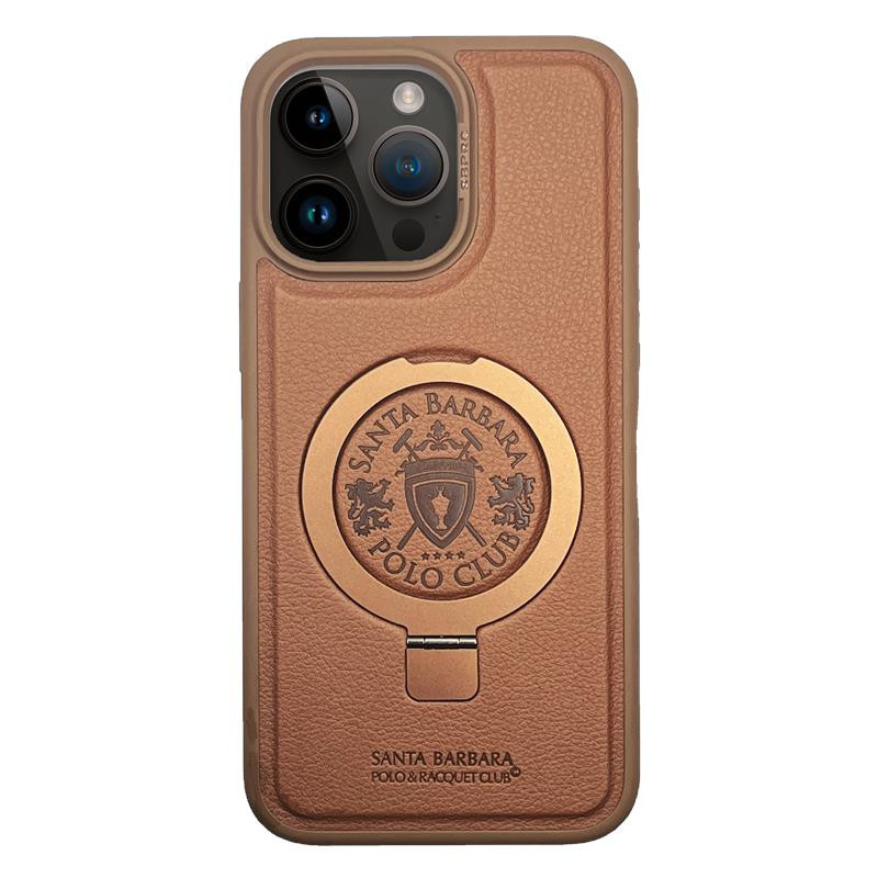 Obrazek ETUI POLO APPLE PRIMO IPHONE 15 PRO BROWN / BRĄZOWY