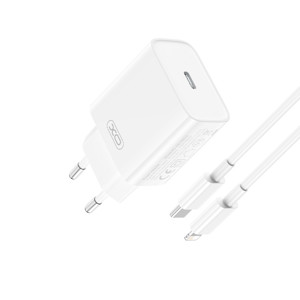 Obrazek XO ładowarka sieciowa CE15 PD 20W USB-C BIAŁA + KABEL USB-C/LIGHTNING