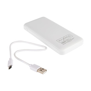 Obrazek POWERBANK MX COCO 10 000 mAh, 2xUSB, 10W Li-Po, WHITE / BIAŁY, + kabel microUSB